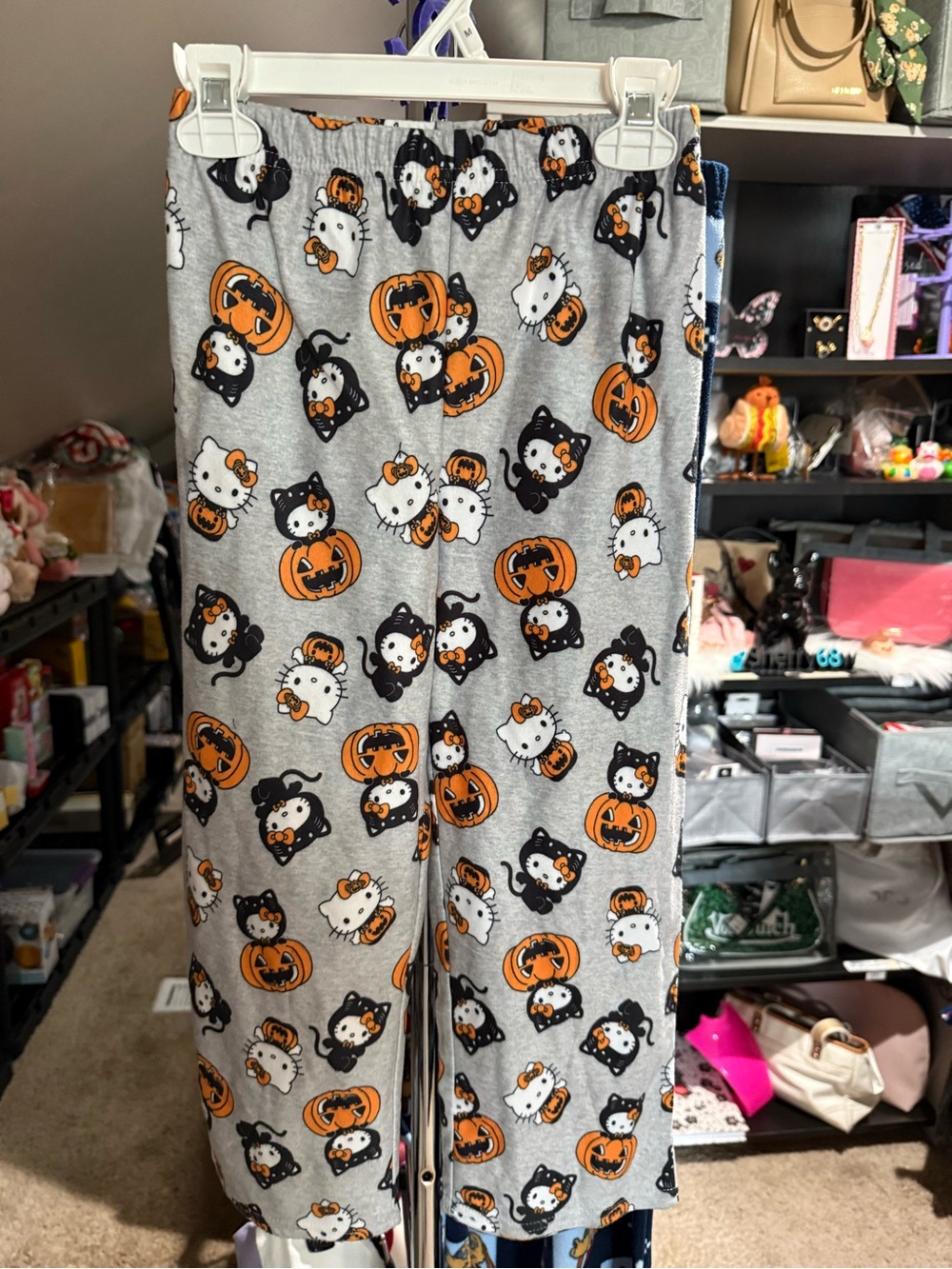 Hello Kitty Halloween Gray Kids Pajama Pants Size 6